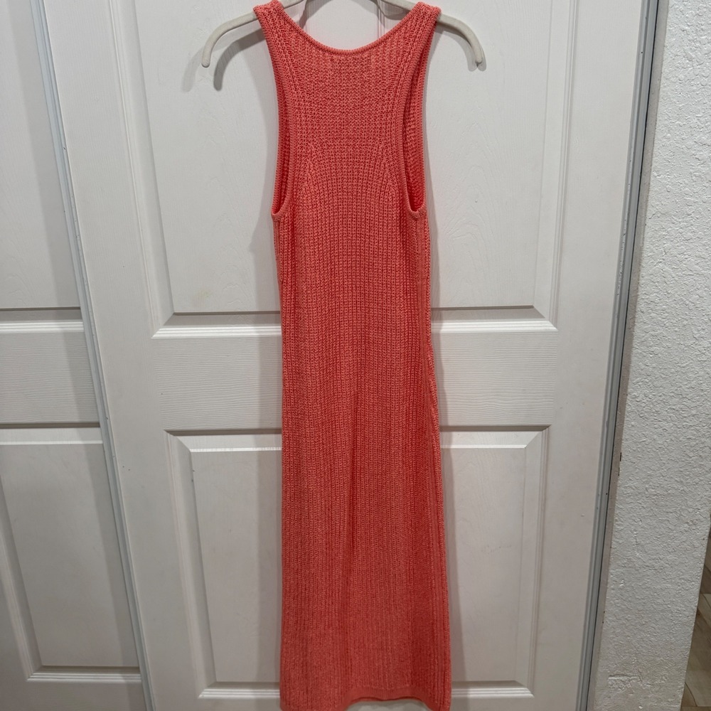 Banana Republic Womens Coral Pink Open Knit Sweater Midi Dress XS 706044-01 - Picture 4 of 7
